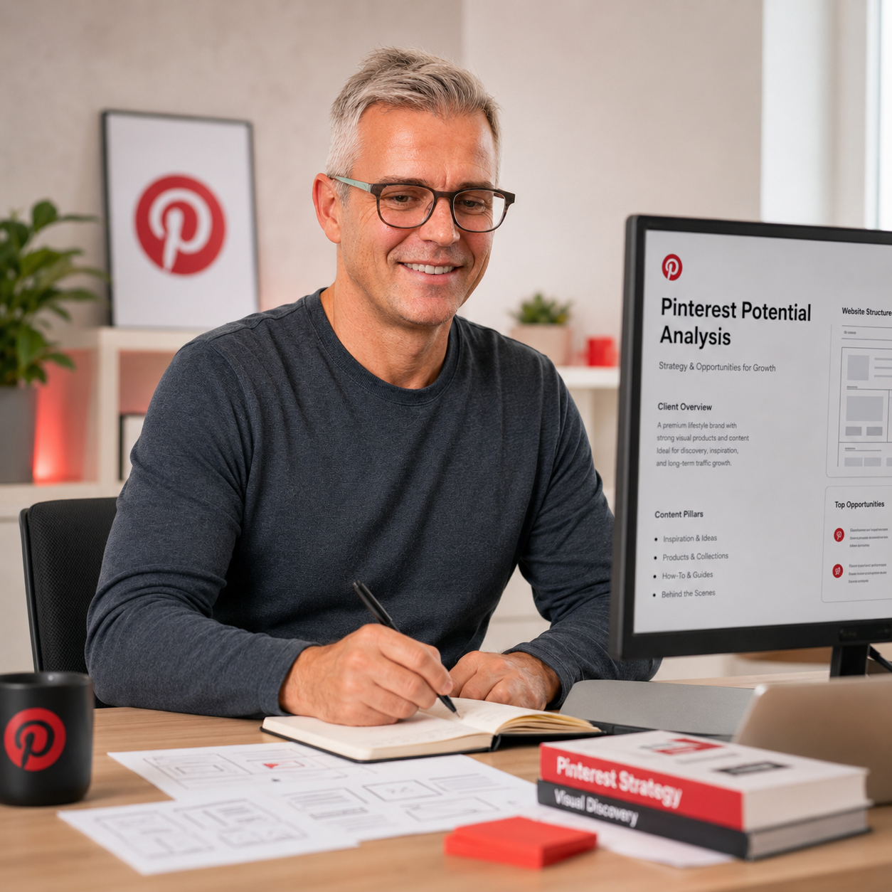 Veit Wittenberger bei der Erstellung einer Pinterest-Potenzialanalyse